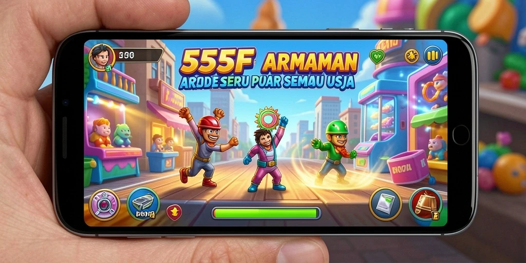 Gameplay seru di 555F dengan berbagai rintangan menarik.