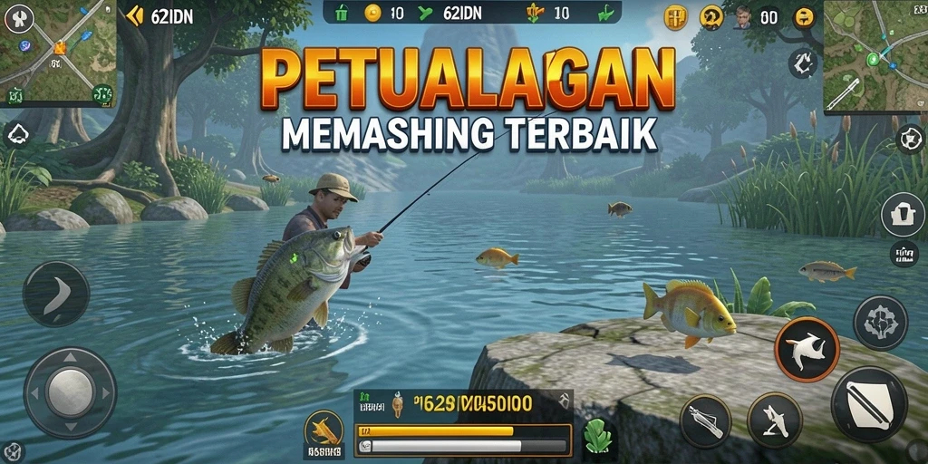 Gameplay mendebarkan menangkap ikan di 62IDN.