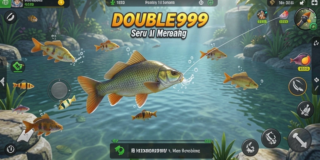 Tampilan gameplay DOUBLE999 dengan pengalaman memancing yang mendalam.