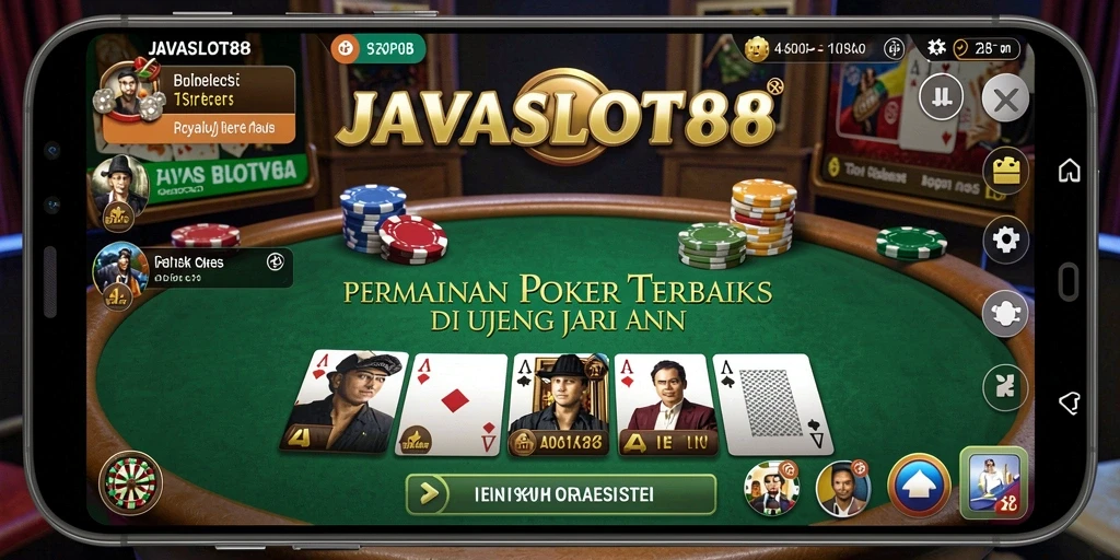 Tampilan menarik dari gameplay poker di JAVASLOT88.
