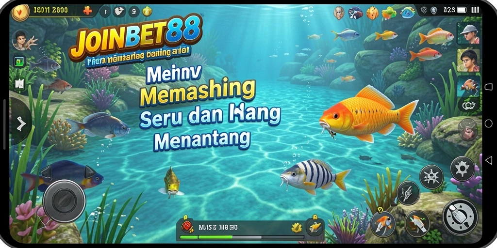 Screenshot gameplay <strong>JOINBET88</strong> yang menampilkan aksi memancing seru.