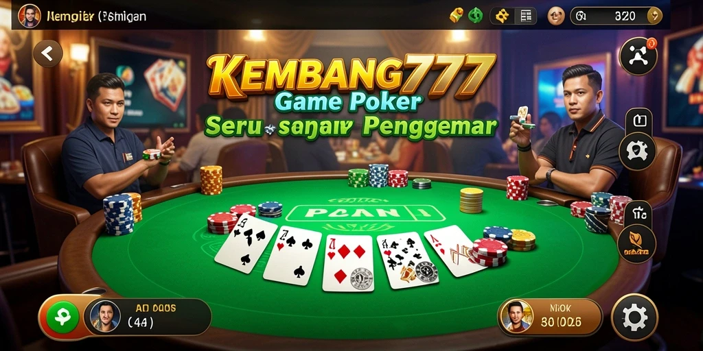 Screenshot utama KEMBANG777 menampilkan gameplay Poker yang mendebarkan.