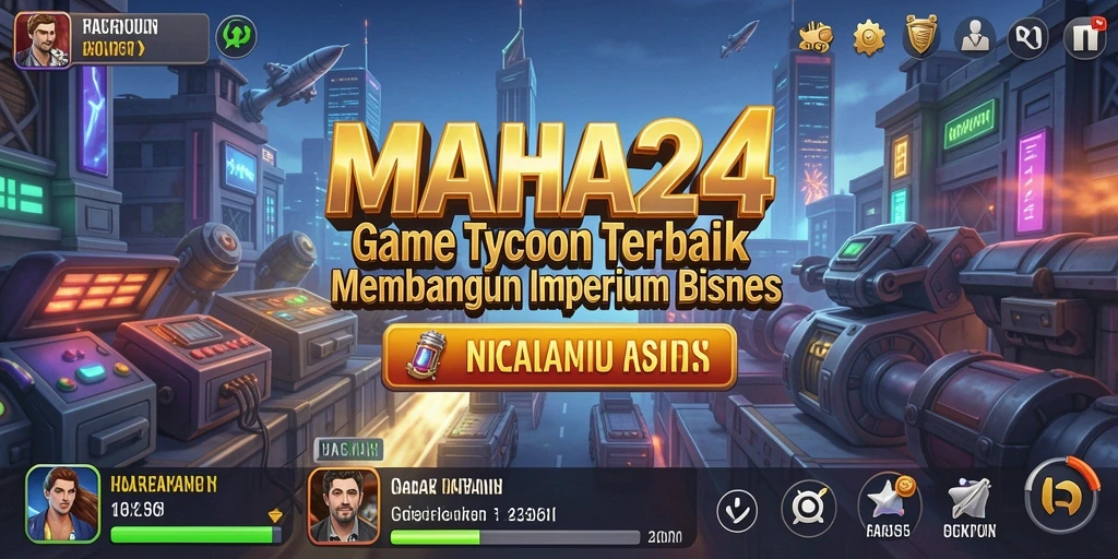 Tangkapan layar utama MAHA24 menampilkan aksi seru dalam gameplay Tycoon.