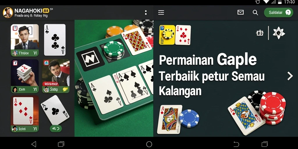 Tampilan gameplay NAGAHOKI88 dengan suasana permainan Gaple.