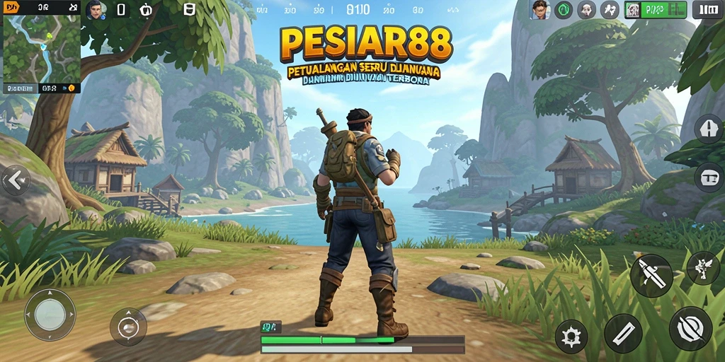 Screenshot PESIAR88 menunjukkan keindahan dunia terbuka yang luas.