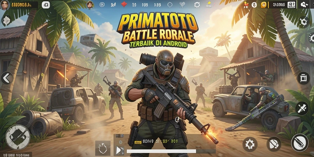 Tampilan gameplay seru dari PRIMATOTO dengan aksi Battle Royale yang mendebarkan.