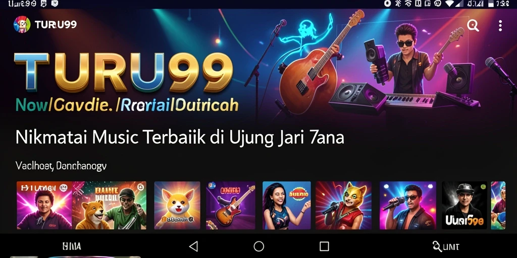 Screenshot utama TURU99 menampilkan gameplay interaktif musik.