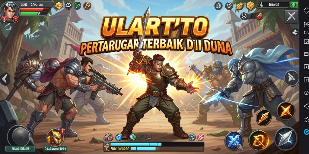 Tampilan gameplay seru dalam ULARTOTO saat bertempur di Battle Royale.