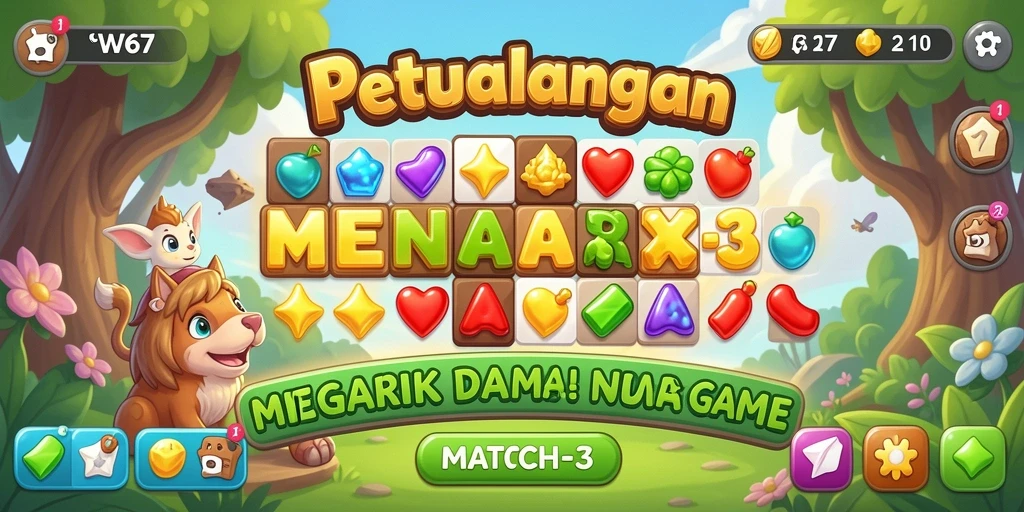 Tampilan menarik dari gameplay W67 yang seru dan menantang.